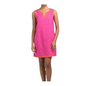 Sigrid Olsen Womens Dress Sz L Pink Orange Linen Shift Simple Summer‎ Sundress